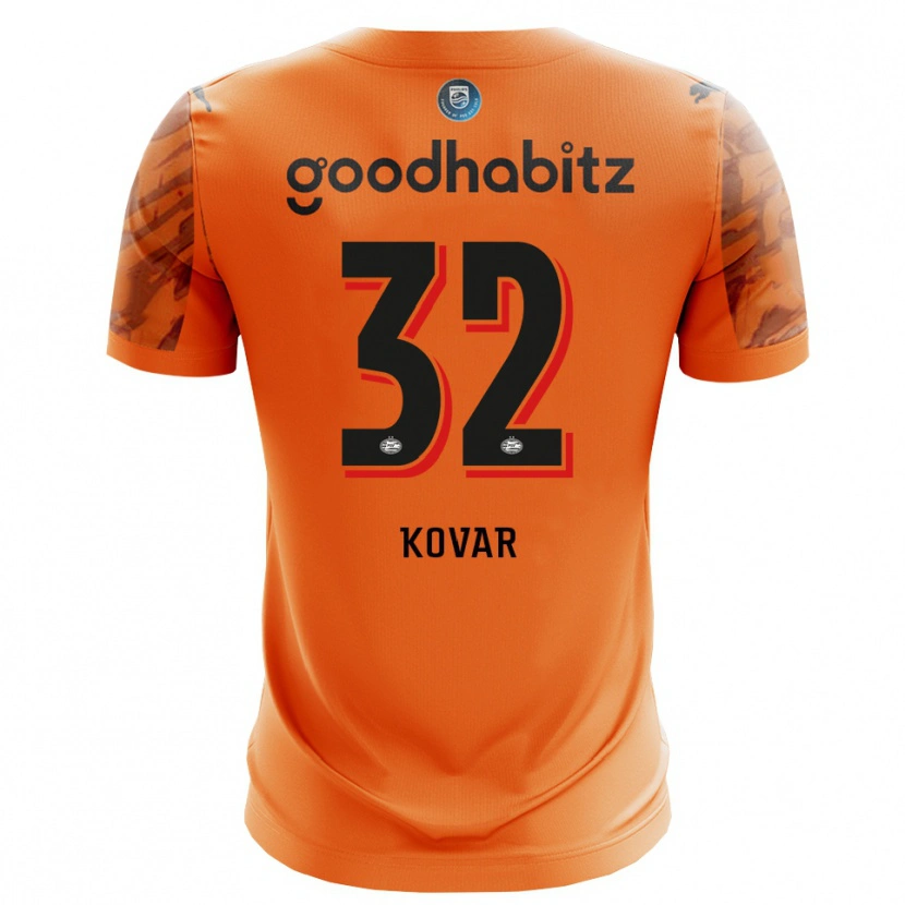 Danxen Hombre Camiseta Matej Kovar #32 Naranja Negro Portero Equipación 2025/26 La Camisa