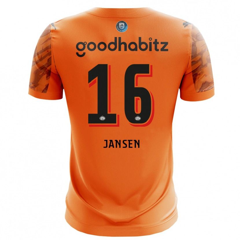 Danxen Hombre Camiseta Sem Jansen #16 Naranja Negro Portero Equipación 2025/26 La Camisa