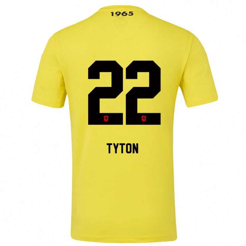 Danxen Hombre Camiseta Przemyslaw Tyton #22 Amarillo Negro Portero Equipación 2025/26 La Camisa