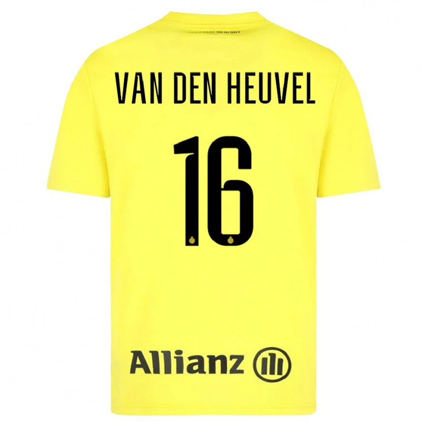 Danxen Hombre Camiseta Dani van den Heuvel #16 Amarillo Negro Portero Equipación 2025/26 La Camisa