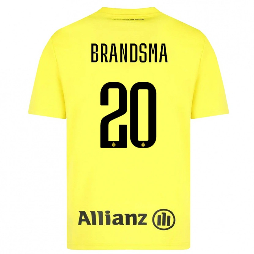 Danxen Hombre Camiseta Ilke Brandsma #20 Amarillo Negro Portero Equipación 2025/26 La Camisa