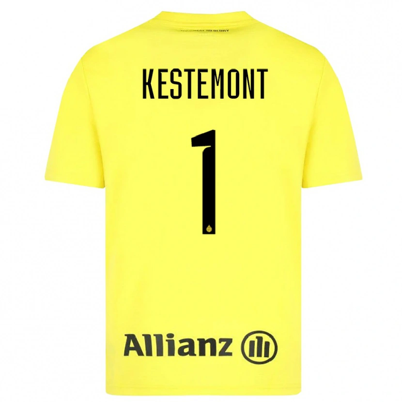 Danxen Hombre Camiseta Thibeau Kestemont #1 Amarillo Negro Portero Equipación 2025/26 La Camisa