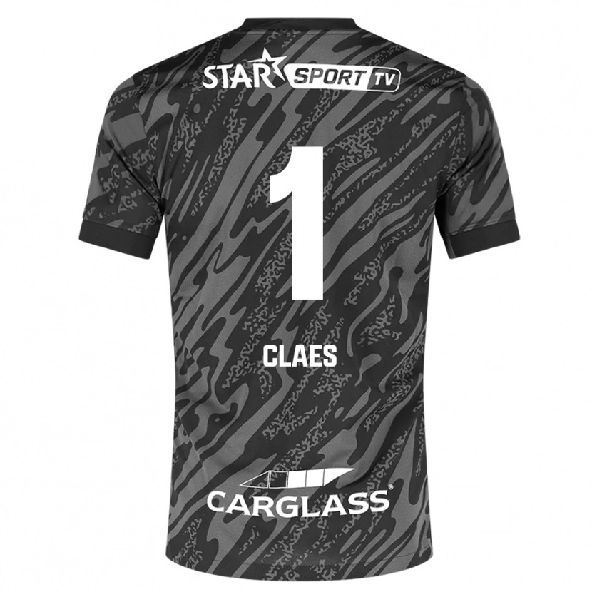 Danxen Hombre Camiseta Mirthe Claes #1 Gris Oscuro Negro Portero Equipación 2025/26 La Camisa