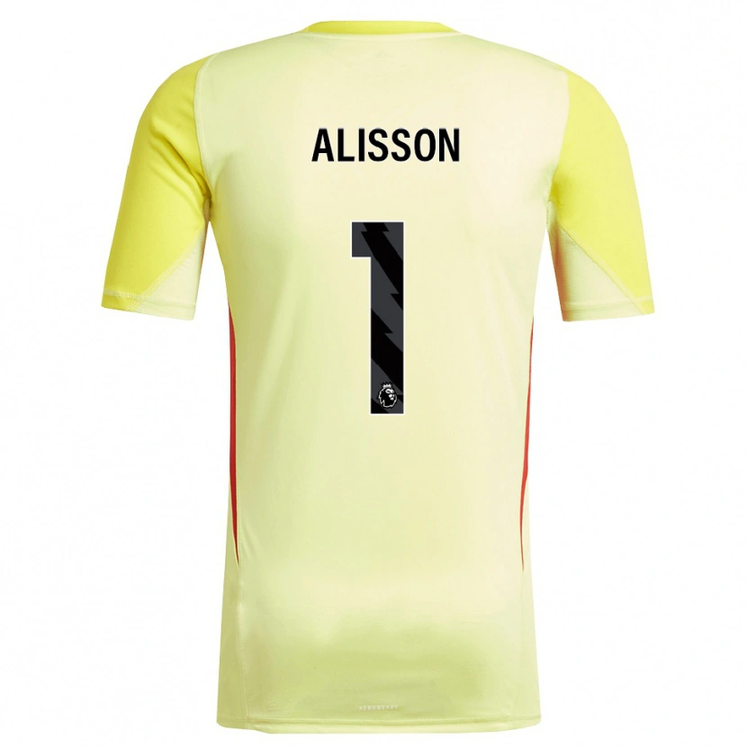 Danxen Hombre Camiseta Alisson #1 Amarillo Rojo Portero Equipación 2025/26 La Camisa