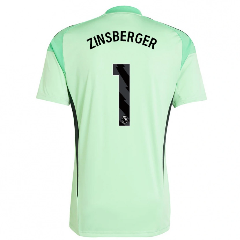 Danxen Hombre Camiseta Manuela Zinsberger #1 Verde Claro Negro Portero Equipación 2025/26 La Camisa