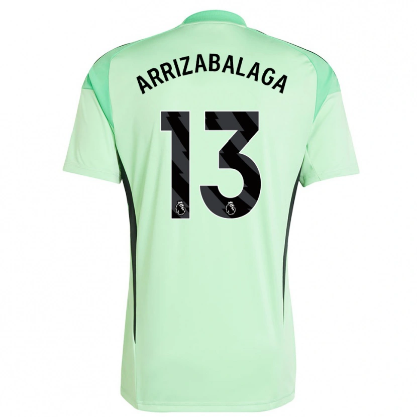 Danxen Hombre Camiseta Kepa Arrizabalaga #13 Verde Claro Negro Portero Equipación 2025/26 La Camisa