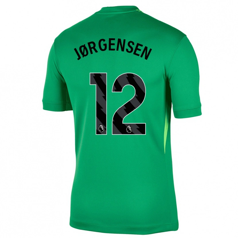 Danxen Hombre Camiseta Filip Jørgensen #12 Verde Negro Portero Equipación 2025/26 La Camisa