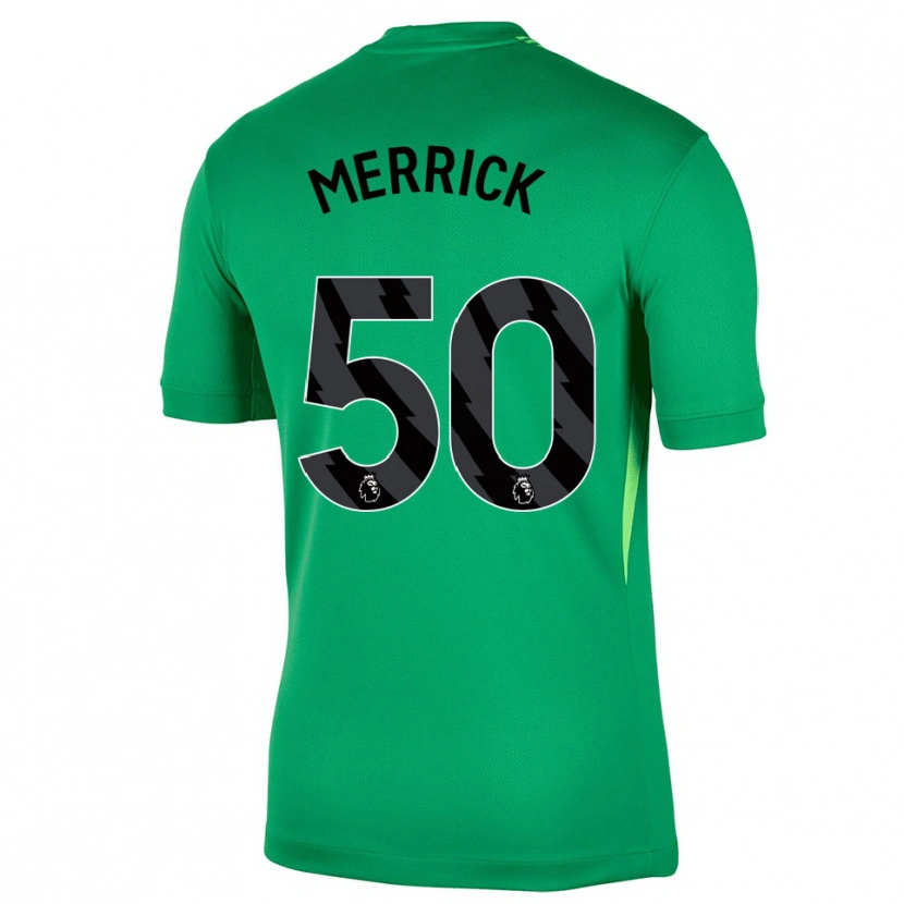 Danxen Hombre Camiseta Max Merrick #50 Verde Negro Portero Equipación 2025/26 La Camisa