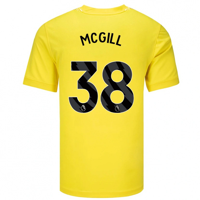 Danxen Hombre Camiseta Tom McGill #38 Amarillo Negro Portero Equipación 2025/26 La Camisa