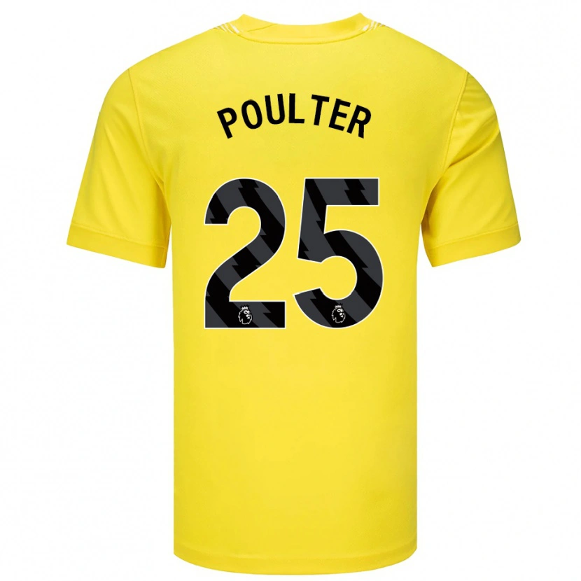 Danxen Hombre Camiseta Hannah Poulter #25 Amarillo Negro Portero Equipación 2025/26 La Camisa