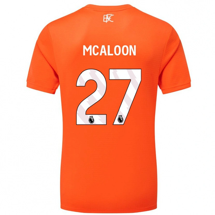Danxen Hombre Camiseta Naoisha Mcaloon #27 Naranja Blanco Portero Equipación 2025/26 La Camisa