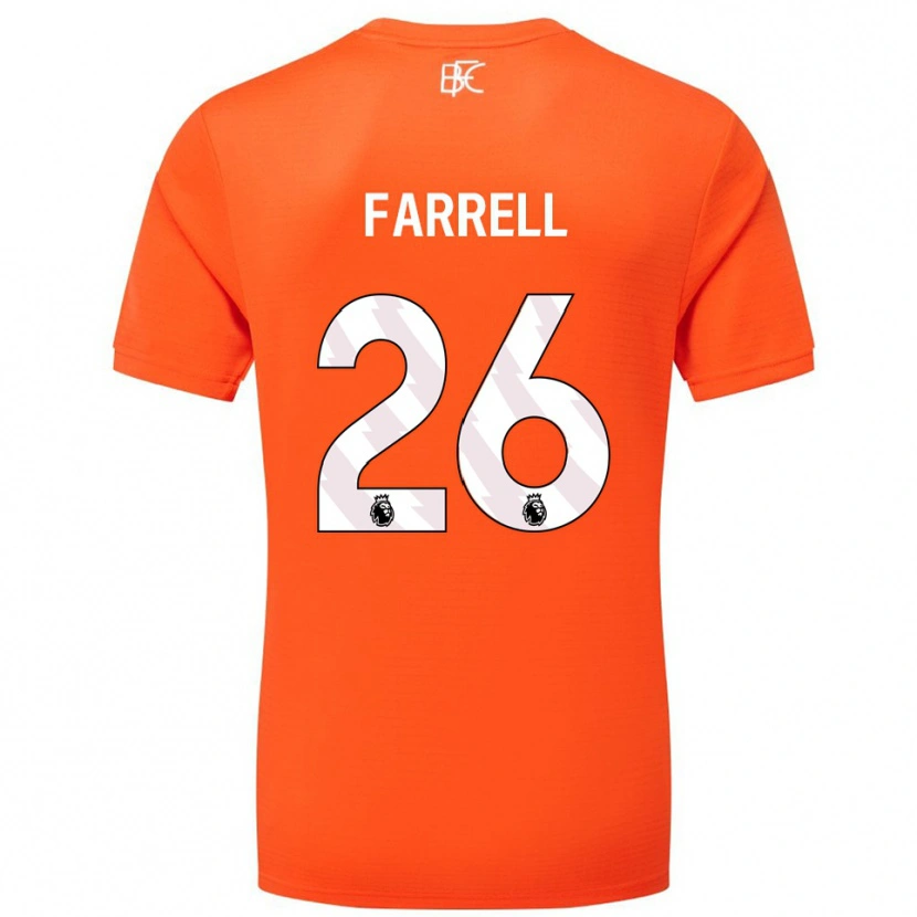 Danxen Hombre Camiseta Lucy Farrell #26 Naranja Blanco Portero Equipación 2025/26 La Camisa