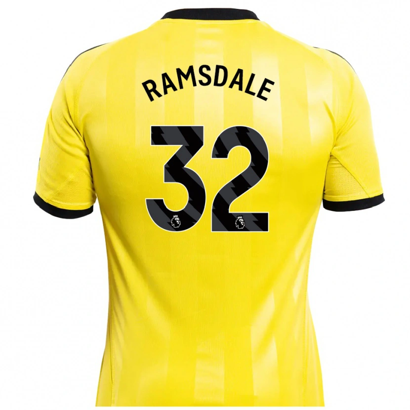 Danxen Hombre Camiseta Aaron Ramsdale #32 Amarillo Negro Portero Equipación 2025/26 La Camisa