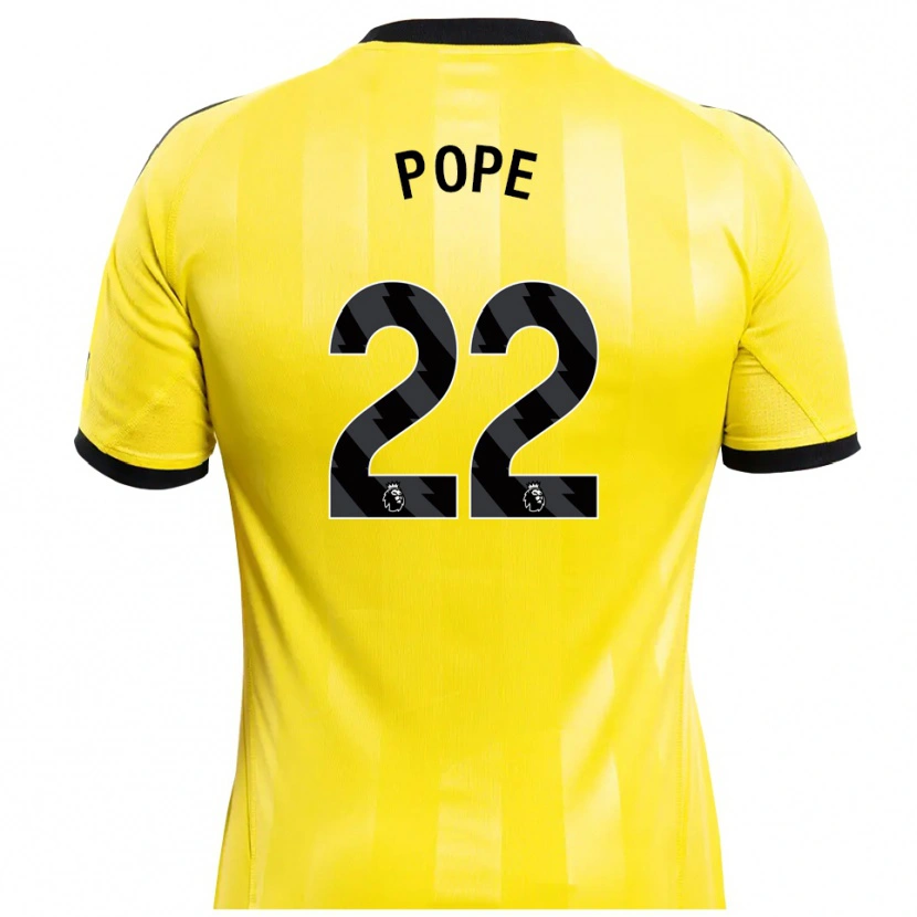 Danxen Hombre Camiseta Nick Pope #22 Amarillo Negro Portero Equipación 2025/26 La Camisa