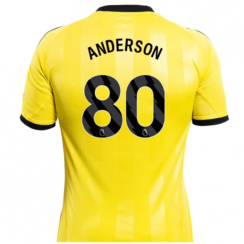 Danxen Hombre Camiseta Will Anderson #80 Amarillo Negro Portero Equipación 2025/26 La Camisa