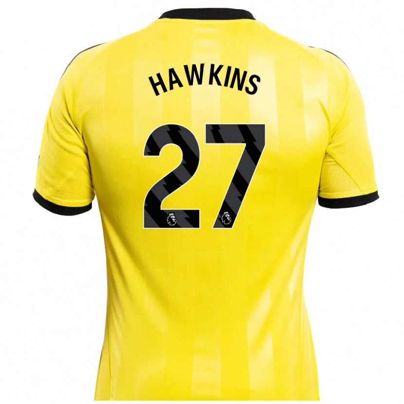 Danxen Hombre Camiseta Hannah Hawkins #27 Amarillo Negro Portero Equipación 2025/26 La Camisa
