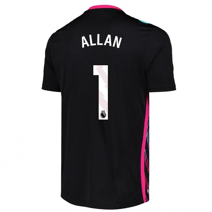 Danxen Hombre Camiseta Isaac Allan #1 Blanco Negro Portero Equipación 2025/26 La Camisa