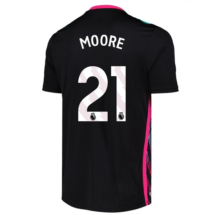 Danxen Hombre Camiseta Simon Moore #21 Blanco Negro Portero Equipación 2025/26 La Camisa