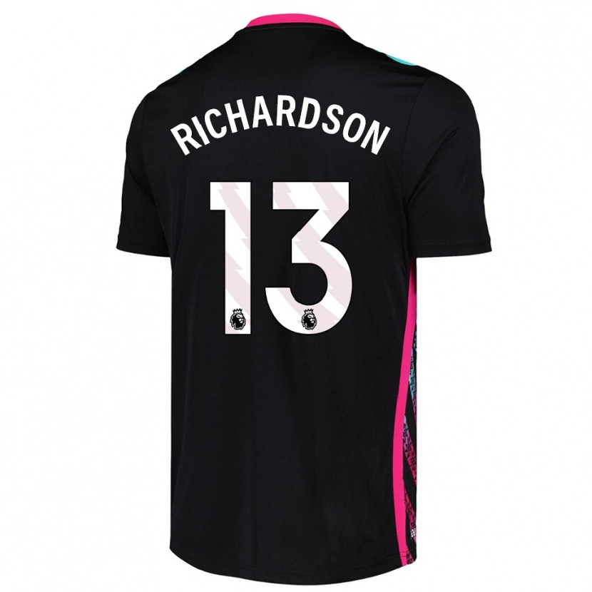 Danxen Hombre Camiseta Adam Richardson #13 Blanco Negro Portero Equipación 2025/26 La Camisa