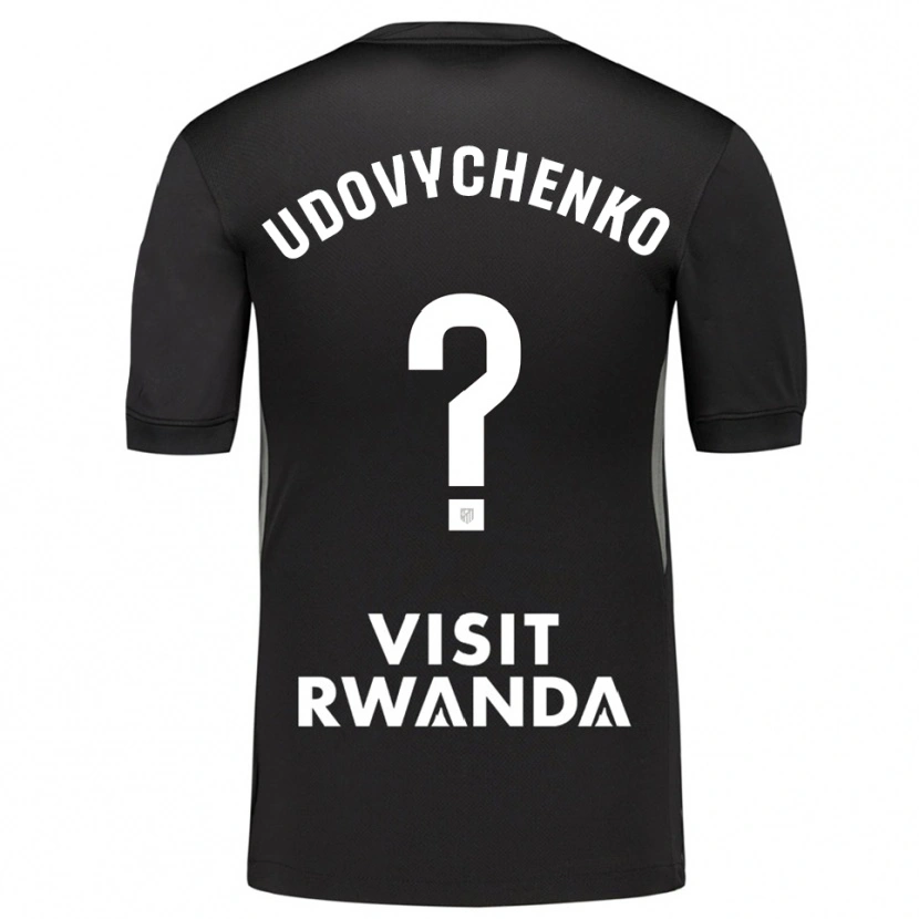 Danxen Hombre Camiseta Glib Udovychenko #0 Negro Blanco Portero Equipación 2025/26 La Camisa