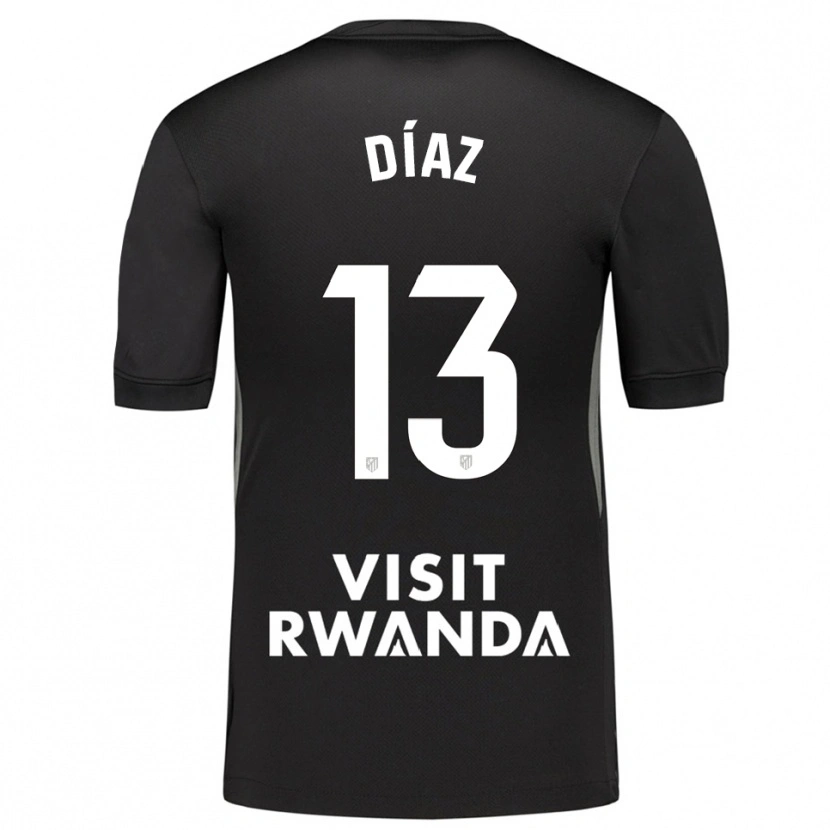 Danxen Hombre Camiseta Diego Díaz #13 Negro Blanco Portero Equipación 2025/26 La Camisa