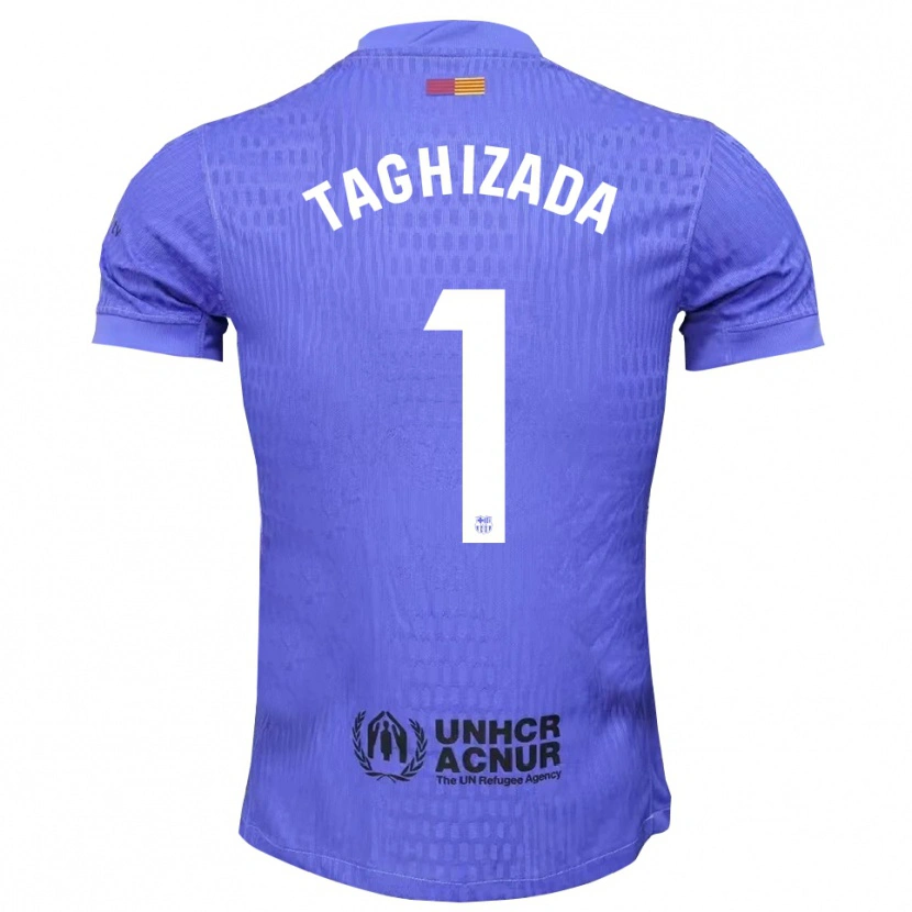 Danxen Hombre Camiseta Eldar Taghizada #1 Azul Negro Portero Equipación 2025/26 La Camisa