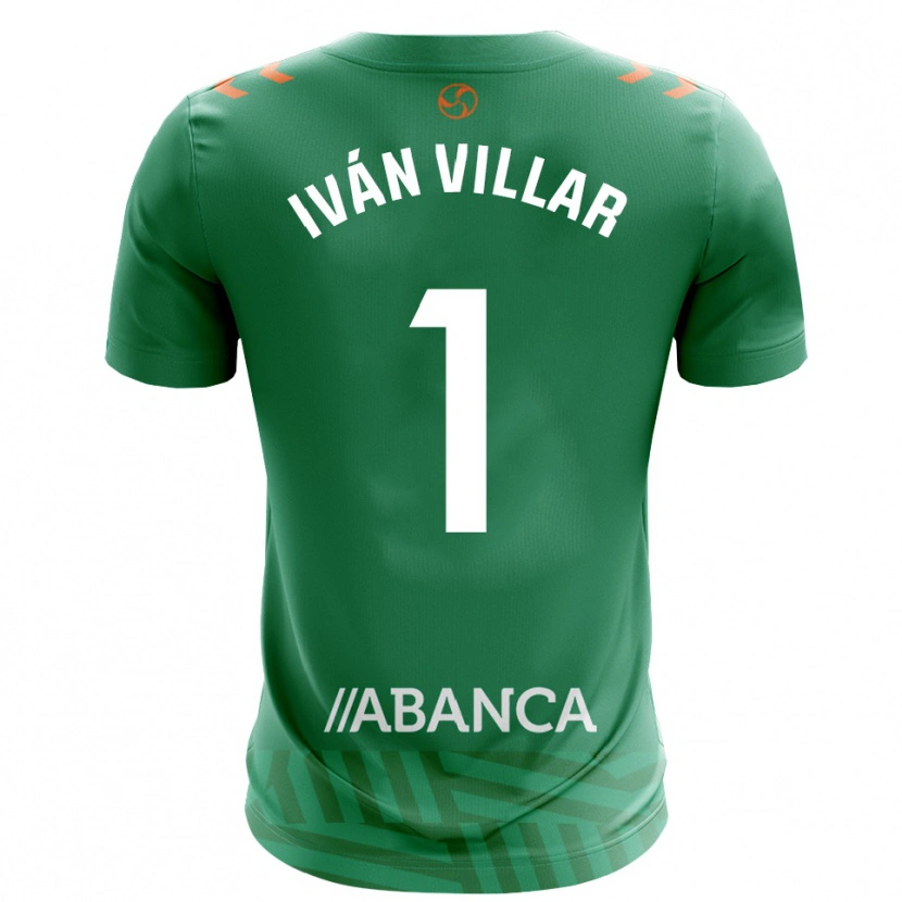 Danxen Hombre Camiseta Iván Villar #1 Verde Blanco Portero Equipación 2025/26 La Camisa