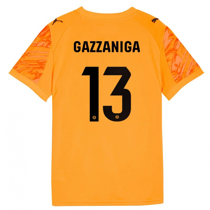 Danxen Hombre Camiseta Paulo Gazzaniga #13 Naranja Negro Portero Equipación 2025/26 La Camisa