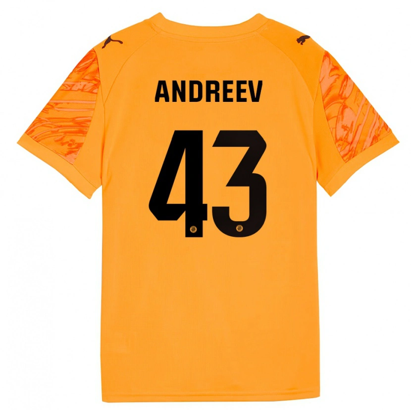 Danxen Hombre Camiseta Aleksandar Andreev #43 Naranja Negro Portero Equipación 2025/26 La Camisa