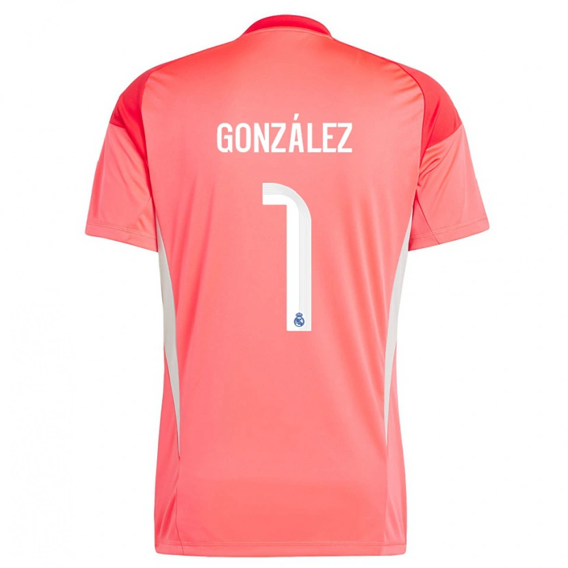 Danxen Hombre Camiseta Álvaro González #1 Blanco Blanco Rojo Naranja Portero Equipación 2025/26 La Camisa