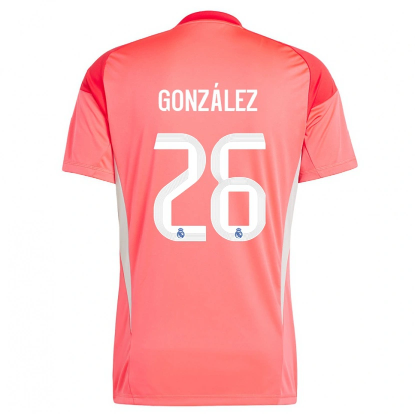 Danxen Hombre Camiseta Fran González #26 Blanco Blanco Rojo Naranja Portero Equipación 2025/26 La Camisa
