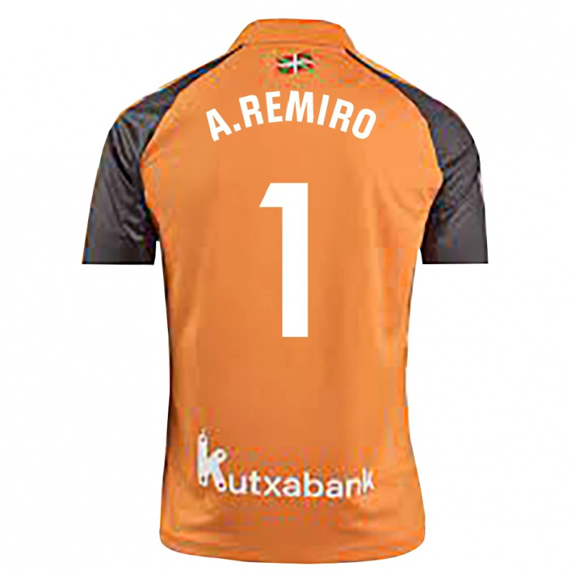 Danxen Hombre Camiseta Álex Remiro #1 Naranja Negro Portero Equipación 2025/26 La Camisa