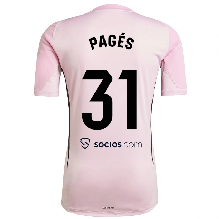 Danxen Hombre Camiseta Lukas Pagés #31 Rosa Negro Portero Equipación 2025/26 La Camisa