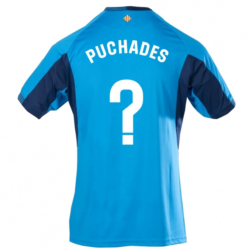 Danxen Hombre Camiseta Fran Puchades #0 Azul Blanco Portero Equipación 2025/26 La Camisa