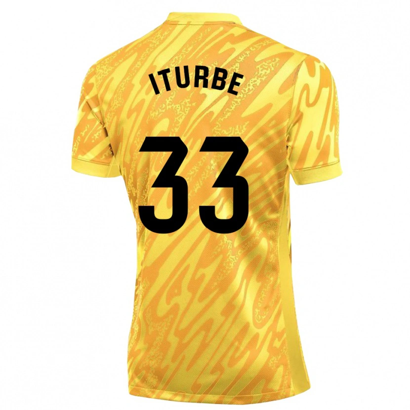 Danxen Hombre Camiseta Alejandro Iturbe #33 Amarillo Negro Portero Equipación 2025/26 La Camisa