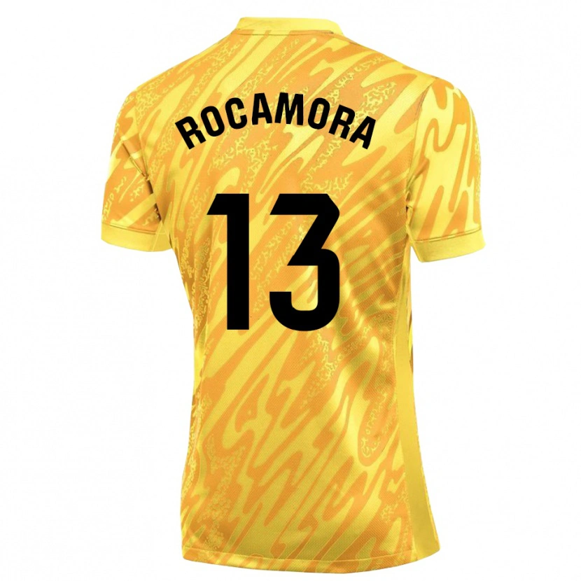Danxen Hombre Camiseta María Rocamora Díaz #13 Amarillo Negro Portero Equipación 2025/26 La Camisa
