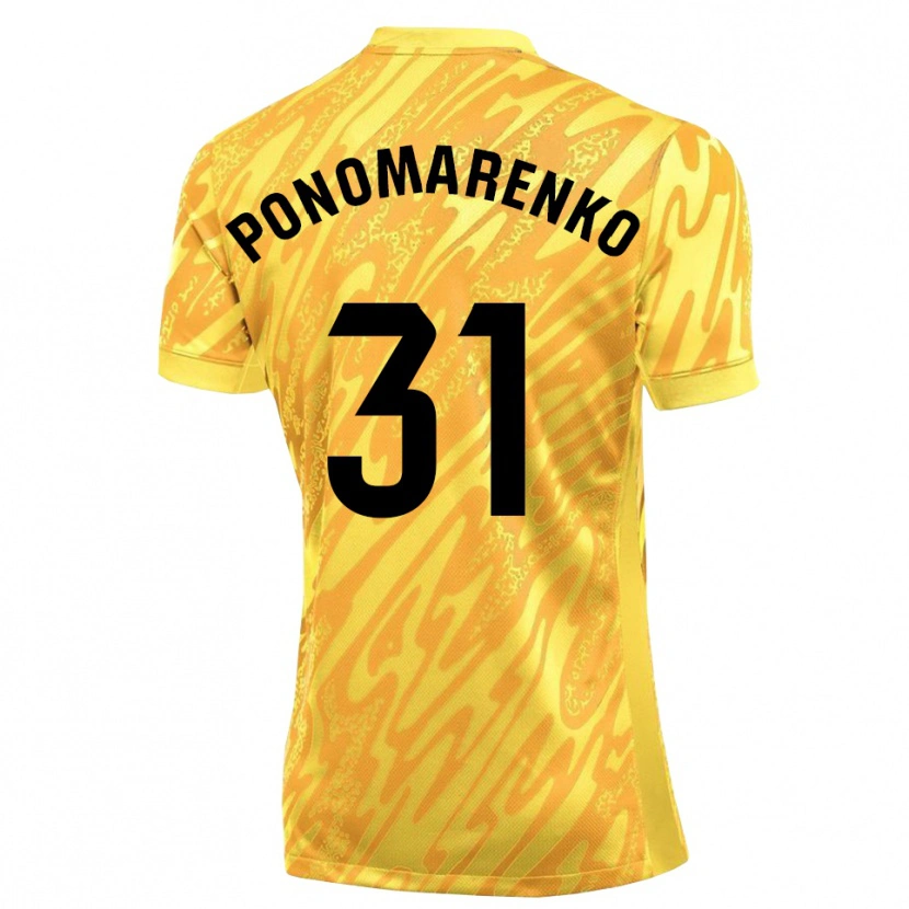 Danxen Hombre Camiseta Borys Ponomarenko #31 Amarillo Negro Portero Equipación 2025/26 La Camisa