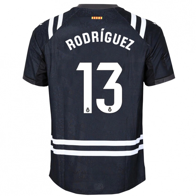 Danxen Hombre Camiseta Joel Rodríguez #13 Negro Blanco Portero Equipación 2025/26 La Camisa