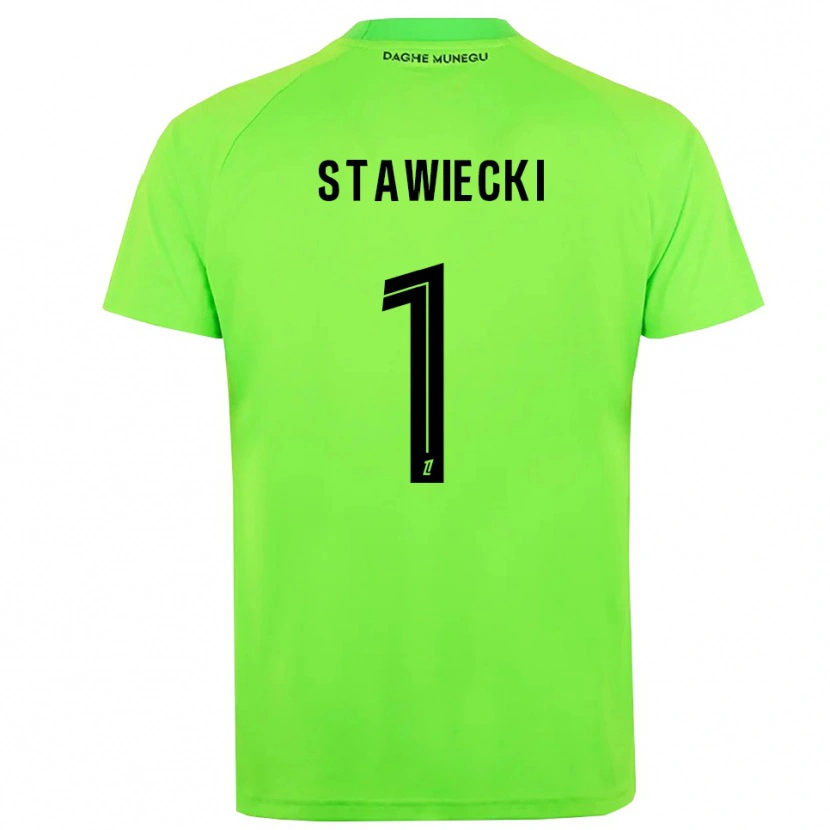 Danxen Hombre Camiseta Jules Stawiecki #1 Verde Negro Portero Equipación 2025/26 La Camisa