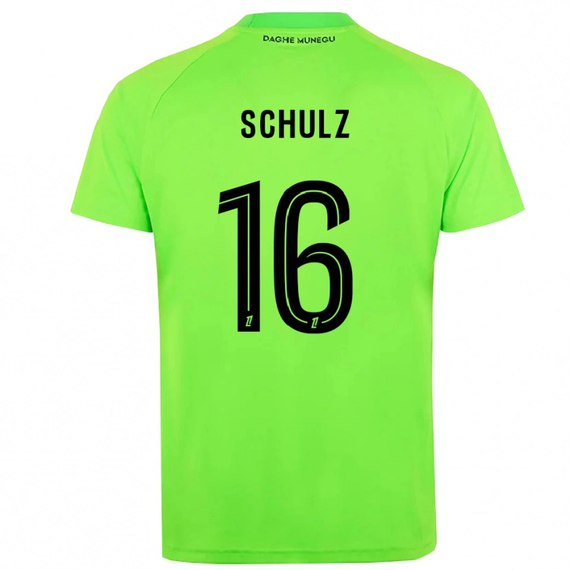 Danxen Hombre Camiseta Ethan Schulz #16 Verde Negro Portero Equipación 2025/26 La Camisa