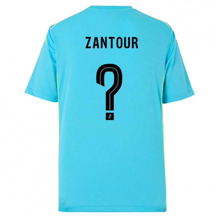 Danxen Hombre Camiseta Ishaq Zantour #0 Azul Cielo Negro Portero Equipación 2025/26 La Camisa