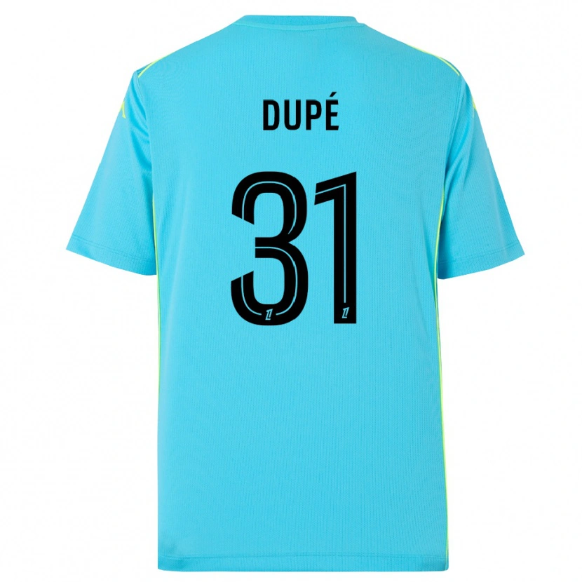 Danxen Hombre Camiseta Maxime Dupé #31 Azul Cielo Negro Portero Equipación 2025/26 La Camisa