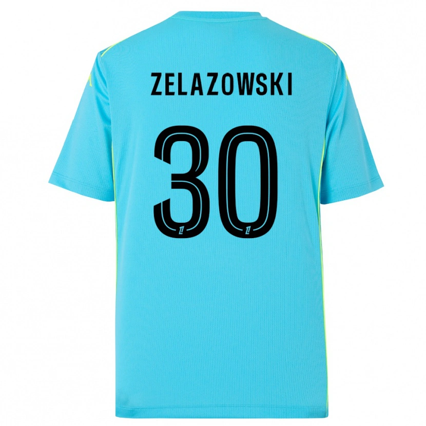 Danxen Hombre Camiseta Bartosz Zelazowski #30 Azul Cielo Negro Portero Equipación 2025/26 La Camisa