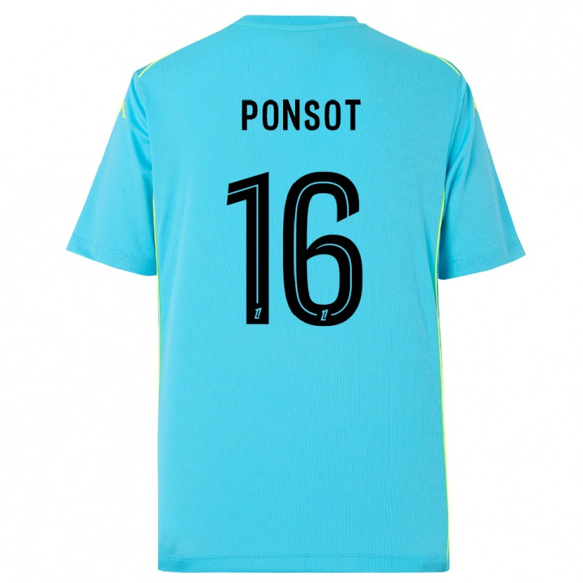 Danxen Hombre Camiseta Martin Ponsot #16 Azul Cielo Negro Portero Equipación 2025/26 La Camisa
