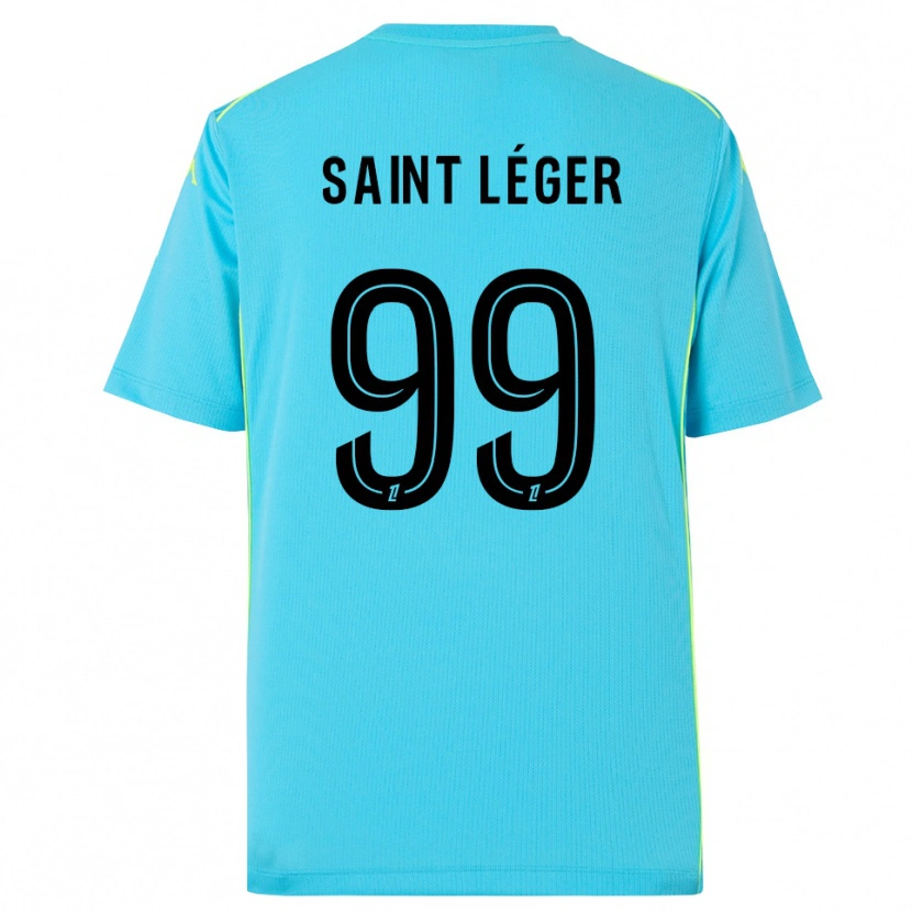 Danxen Hombre Camiseta Maureen Saint Léger #99 Azul Cielo Negro Portero Equipación 2025/26 La Camisa