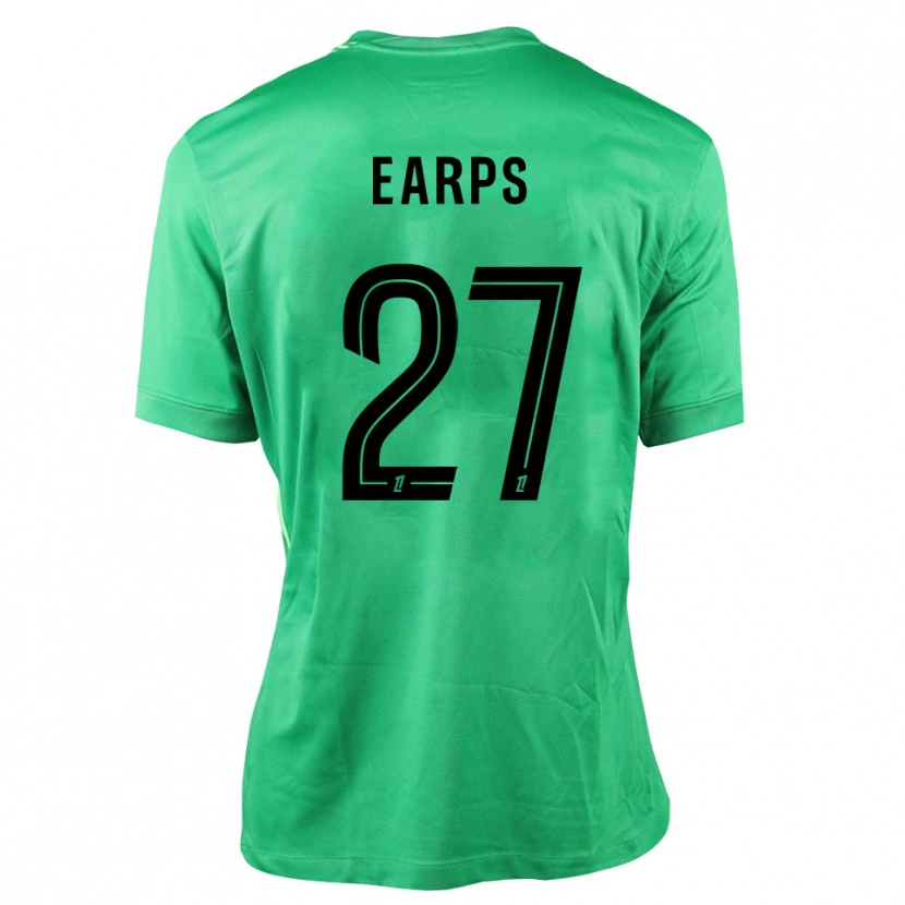 Danxen Hombre Camiseta Mary Earps #27 Verde Negro Portero Equipación 2025/26 La Camisa