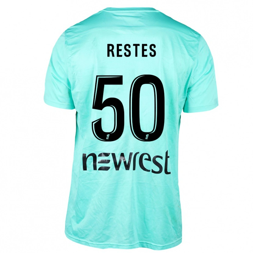 Danxen Hombre Camiseta Guillaume Restes #50 Negro Aqua Portero Equipación 2025/26 La Camisa