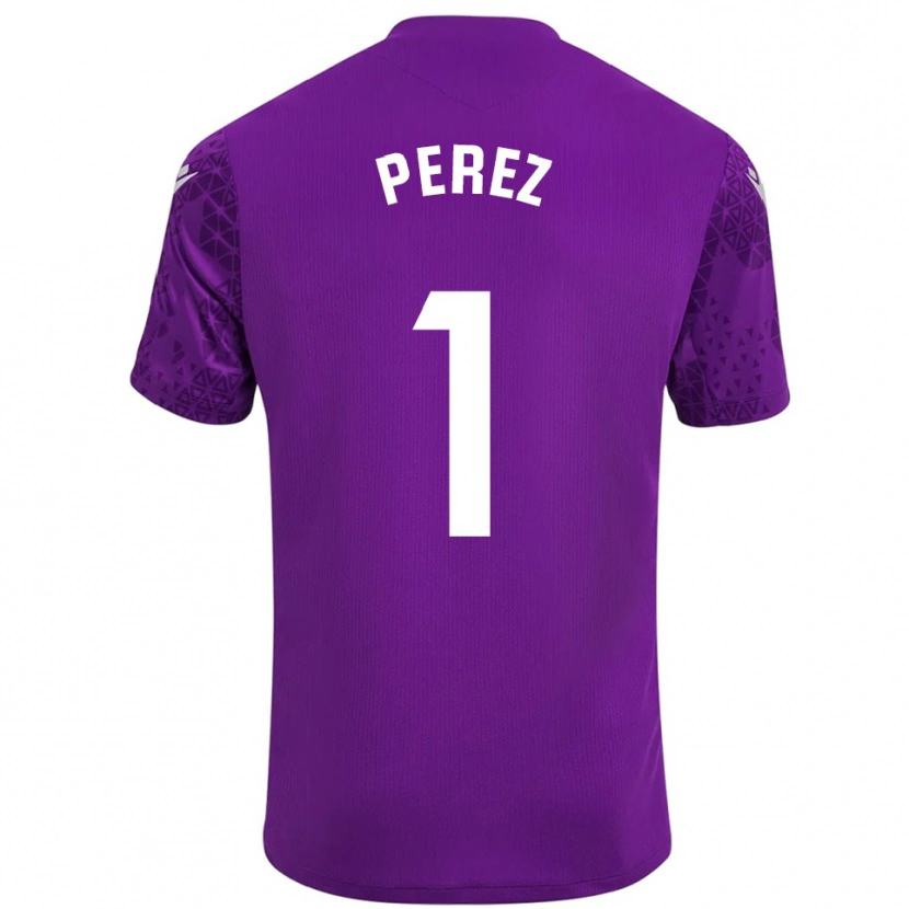 Danxen Hombre Camiseta Fer Pérez #1 Púrpura Blanco Oscuro Portero Equipación 2025/26 La Camisa