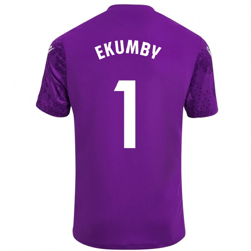 Danxen Hombre Camiseta Ekumby #1 Púrpura Blanco Oscuro Portero Equipación 2025/26 La Camisa
