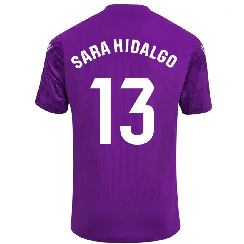 Danxen Hombre Camiseta Sara Hidalgo Merino #13 Púrpura Blanco Oscuro Portero Equipación 2025/26 La Camisa